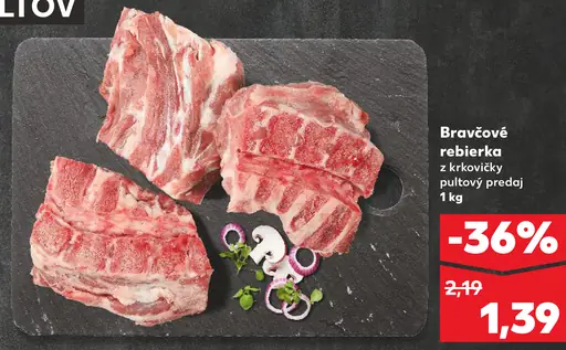 Kaufland bravčové rebierka z krkovičky