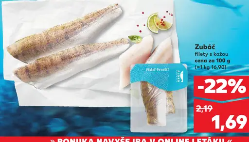 Kaufland zubáč filety s kožou