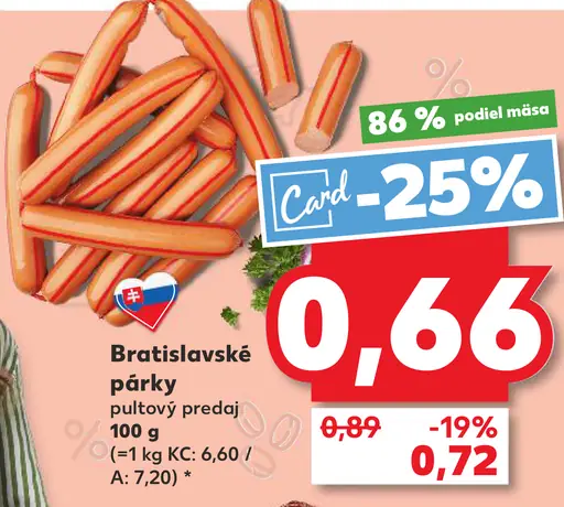 Mäspoma Bratislavské párky pultový predaj
