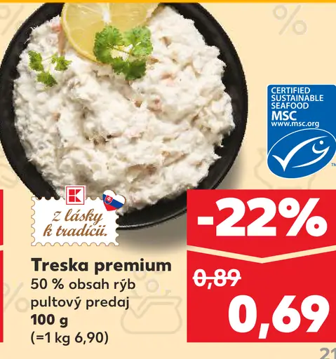 Treska premium šalát 50 % obsah ryby