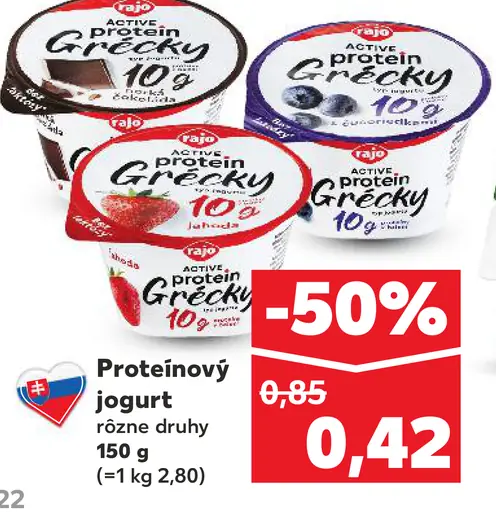 Rajo Proteinový jogurt rôzne druhy