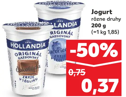 Hollandia Original jogurt gréckeho typu rôzne druhy