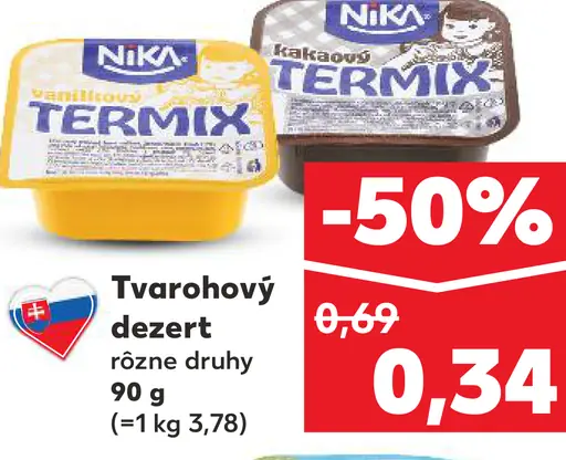 Nika tvarohový dezert rôzne druhy