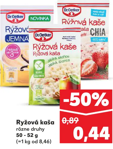 Dr. Oetker ryžová kaša rôzne druhy