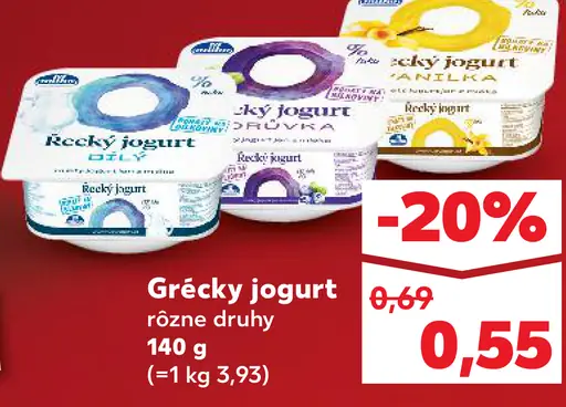 Grécky jogurt rôzne druhy