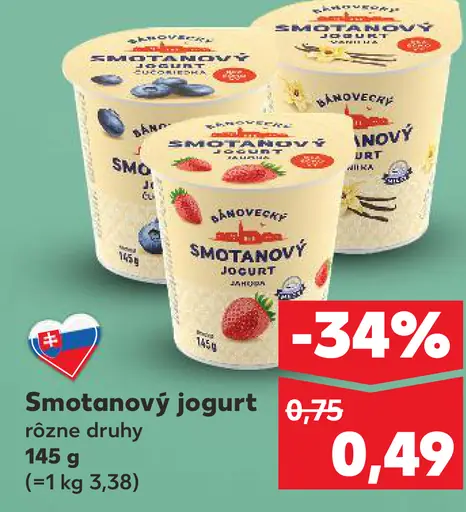 Smotanový jogurt rôzne druhy