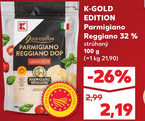 K-Gold Edition Parmigiano Reggiano 32 % strúhaný