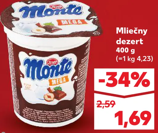 Monte mliečny dezert