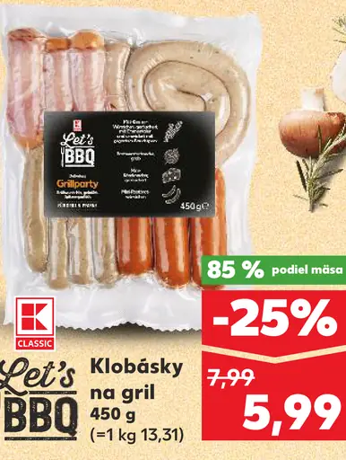 K-Classic Let´s BBQ Klobásky na gril