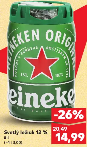 Heineken svetlý ležiak 12 % plechovka