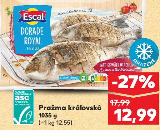 Escal Pražma kráľovská mrazená