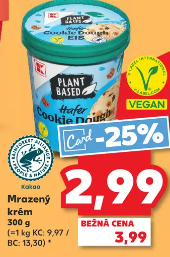 K-Classic mrazený krém Hafer Cookie Dough plant based