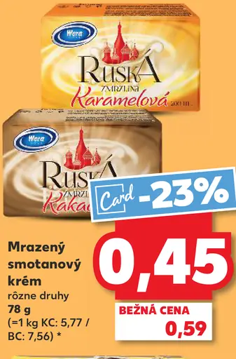 Mrož Ruská zmrzlina karamelová smotanový krém