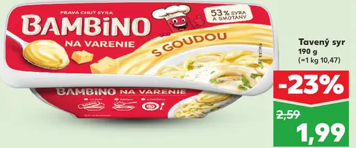 Bambino tavený syr na varenie s goudou
