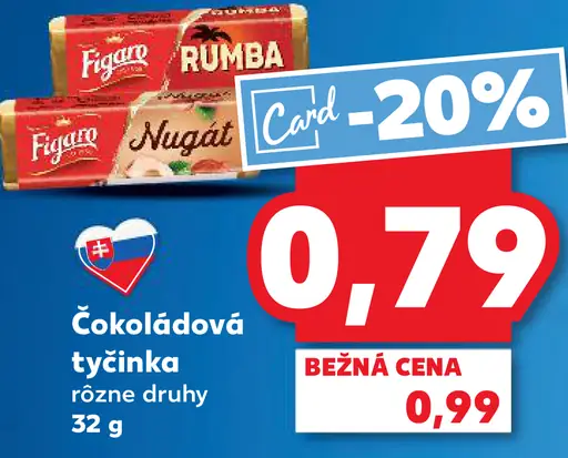 Figaro čokoládová tyčinka rôzne druhy