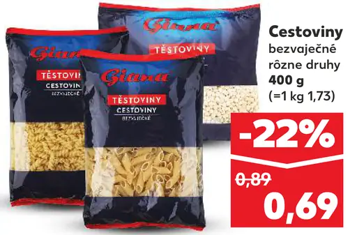 Giana cestoviny bezvaječné
