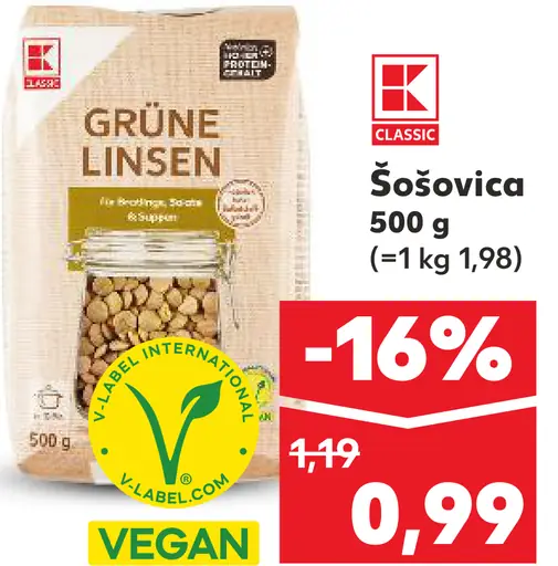 K-Classic Zelená šošovica