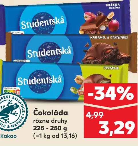 Studentská pečať čokoláda rôzne druhy