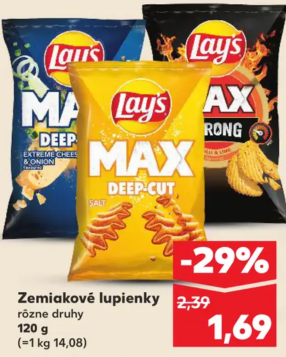Lay's zemiakové lupienky rôzne druhy