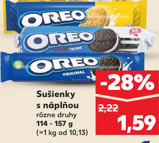 Oreo sušienky s náplňou rôzne druhy