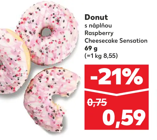 Donut s náplňou Raspberry Cheesecake Sensation