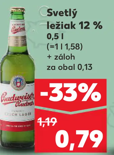 Budweiser Budvar svetlý ležiak 12 % plechovka