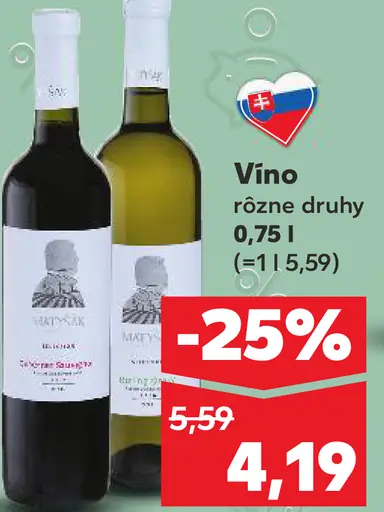 Vino rôzne druhy