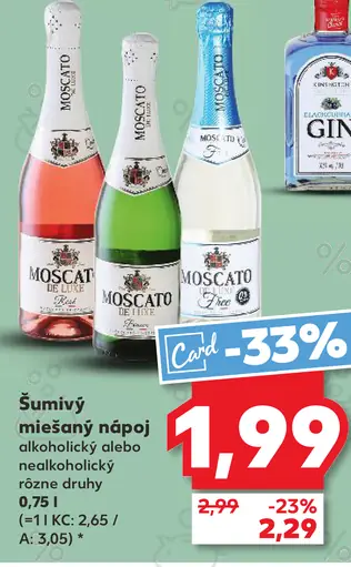 Šumivý miešaný nápoj alkoholický alebo nealkoholický rôzne druhy