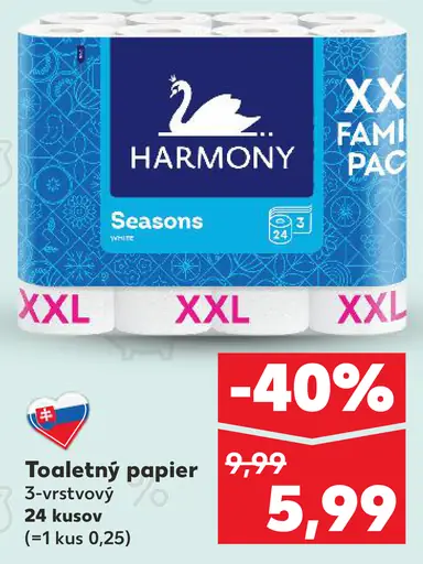 Harmony Seasons toaletný papier 3-vrstvový