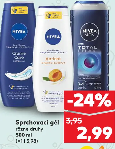 Nivea sprchovací gél Creme Soft, Apricot, Men