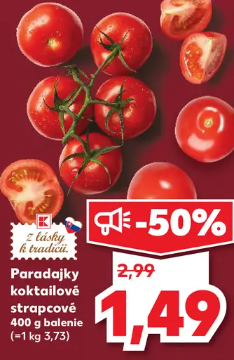 Paradajky koktailové strapcové