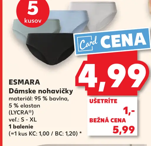 Esmara dámske nohavičky 5 kusov