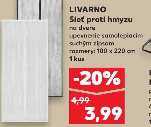 Livarno sieť proti hmyzu na dvere so samolepiacim suchým zipsom