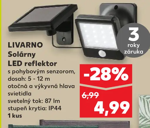 Livarno solárny LED reflektor s pohybovým senzorom