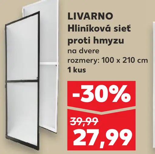 Livarno hliníková sieť proti hmyzu na dvere