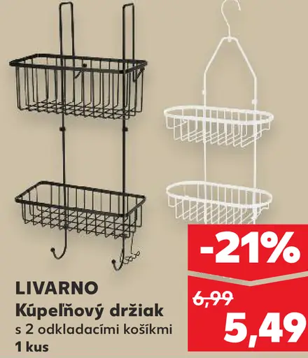 Livarno kúpeľňový držiak s 2 odkladacími košíkmi
