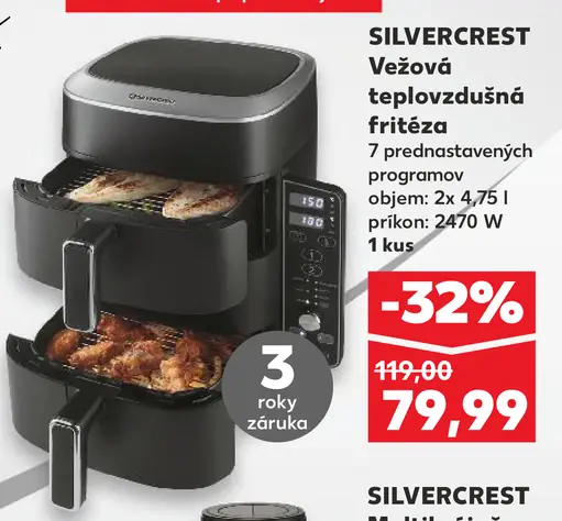 Silvercrest teplovzdušná fritéza