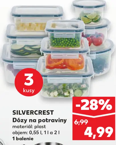 Silvercrest dózy na potraviny sada 3 kusy plastové nádoby na uskladnenie jedla