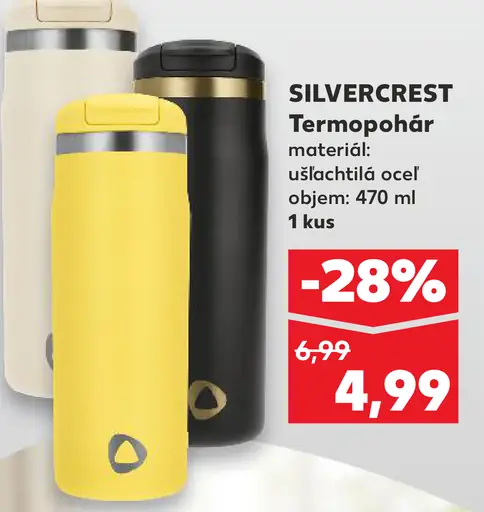 Silvercrest termopohár nerezový cestovný termohrnček