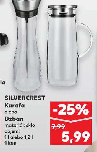 Silvercrest karafa alebo džbán sklenená nádoba na nápoje