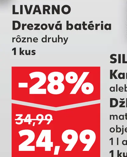 Livarno drezová batéria kuchynská vodovodná batéria