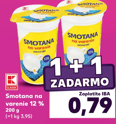 K-Classic smotana na varenie 12%