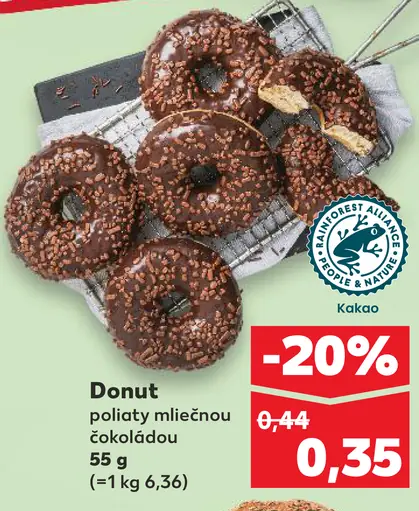 Donut poliaty mliečnou čokoládou