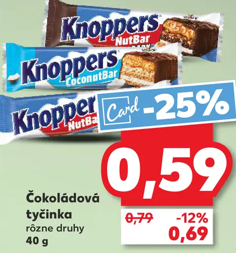 Knoppers čokoládová tyčinka