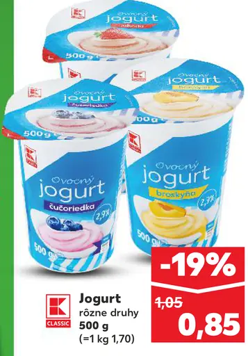 K-Classic ovocný jogurt čučoriedkový