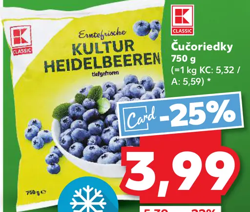 K-Classic mrazené čučoriedky