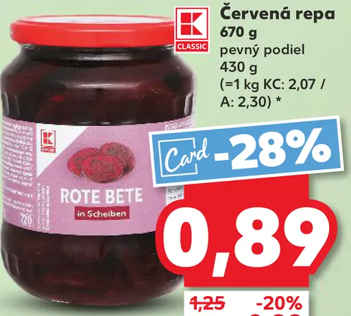K-Classic Červená repa plátky