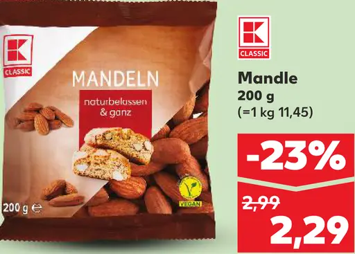 K-Classic Mandle naturbelassen & ganz