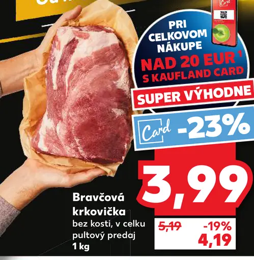Bravčová krkovička bez kosti, plátky