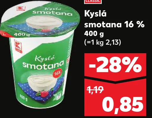 Kyslá smotana 16 %